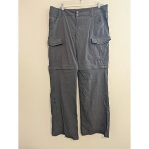 PrAna‎ Cargo Convertible Hiking Pants Zip Shorts Gray Women's Size 12 Roll Up